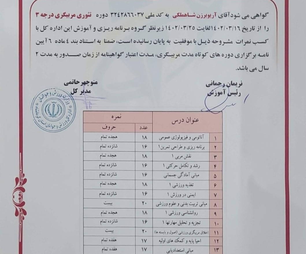 مربیگری آمادگی جسمانی